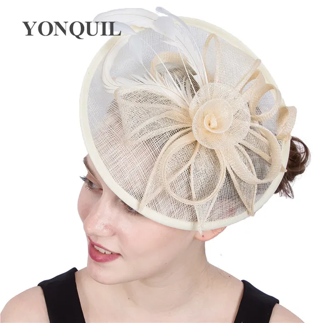 Fancy Feather Millinery Sinamay Hat 