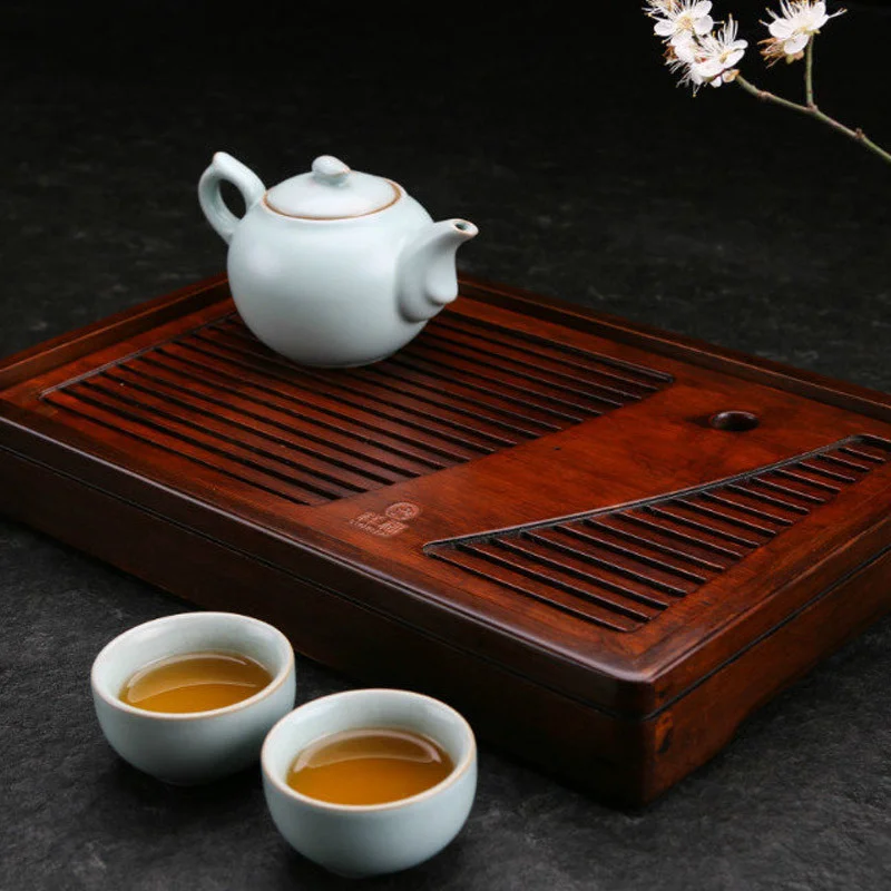 Бамбуковый чайный поднос с резервуаром для воды 2 вариации китайского Gongfu Chadao