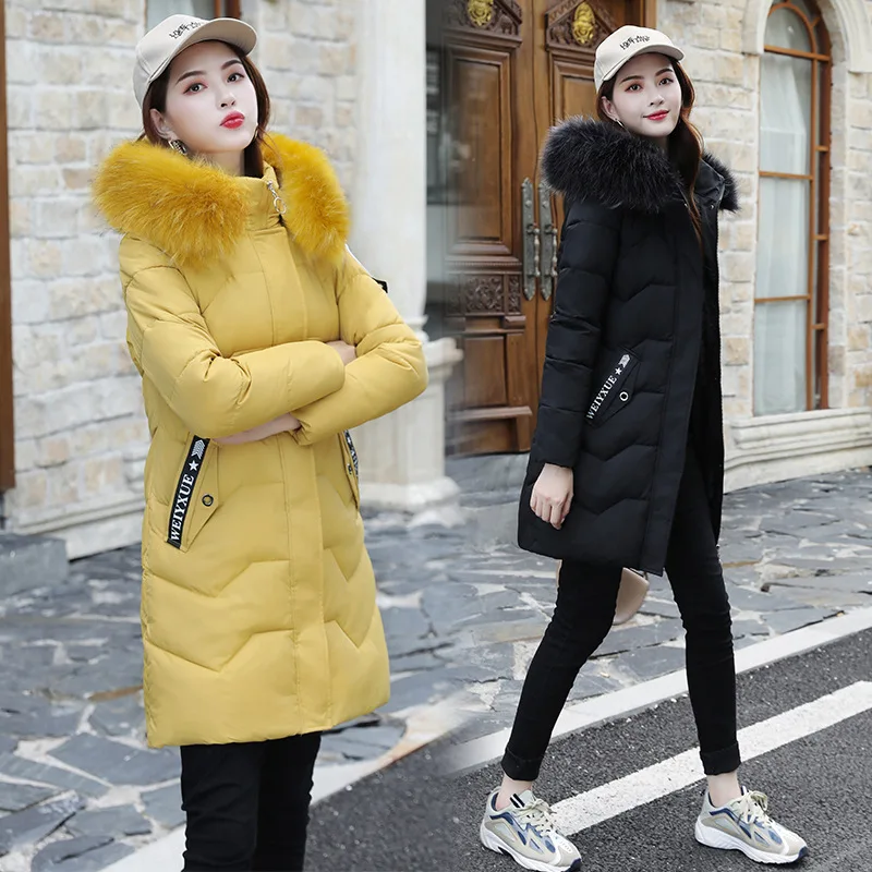 

Cotton-padded Clothes/Cotton Coat Fashion Elegant Versatile Elegant Hooded Korean-style Fashion 2019 Winter Long Sleeve WOMEN'S