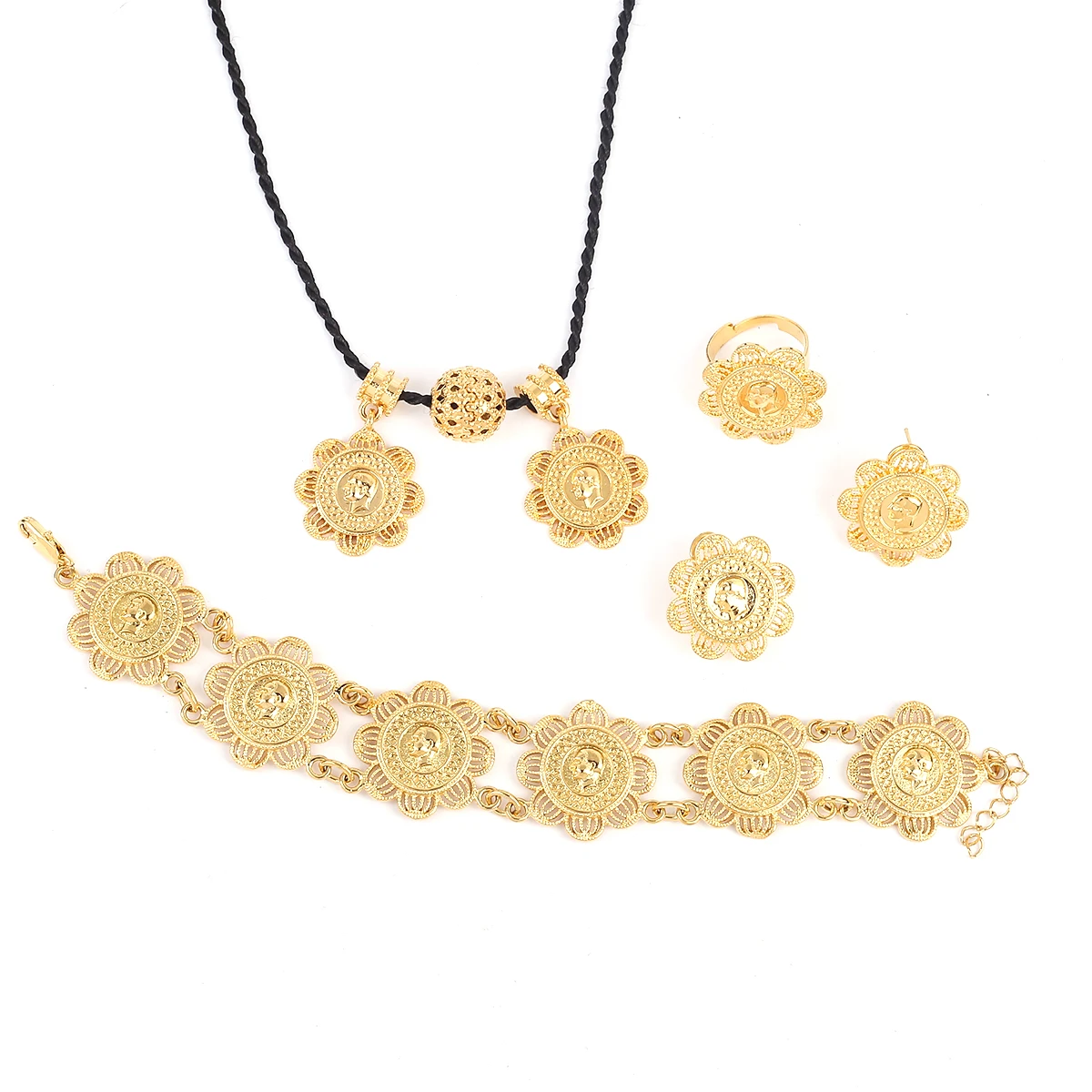 

Gold Color Ethiopian Coins Jewelry Sets 22K Gold Color Ethiopian Jewelry Sets For Party Engagement Women Jewelry