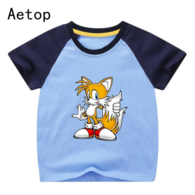 Футболка для мальчиков и девочек с изображением Соника amy rose hedgeg смешного цвета детские летние топы с круглым вырезом, Детская футболка с героями мультфильмов одежда для малышей