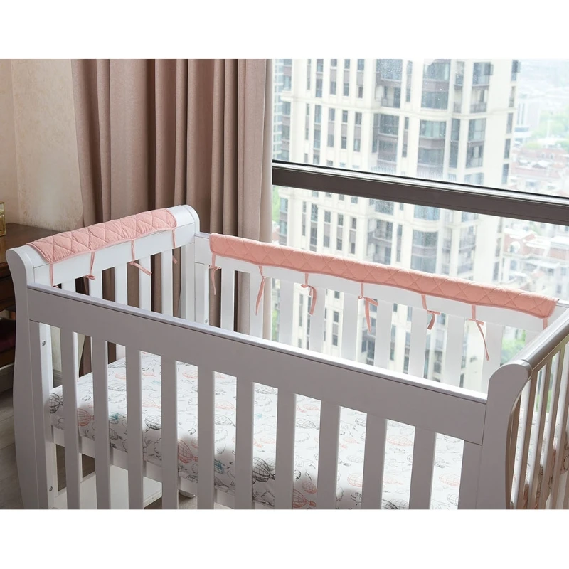 Cotton Crib Protection Wrap Edge Baby Anti-bite Solid Color Bed Bumper Fence Guardrail Baby Care Baby Safety Products