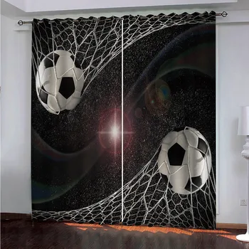 

Cartoon Football Ball Blackout Curtains For Window Treatment Blinds Finished Drapes Window Blackout Curtains For Living Bedroom