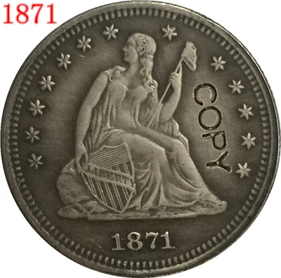 Копии монет США 1871 P CC S LIBERTY SEATED четверть доллара | Дом и сад