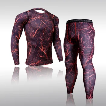 

Men's Clothing Compression Men T-Shirt + Leggings Rashgard Kit Long Sleeves Top For Fitness Man Tracksuit Thermal Underwear Base