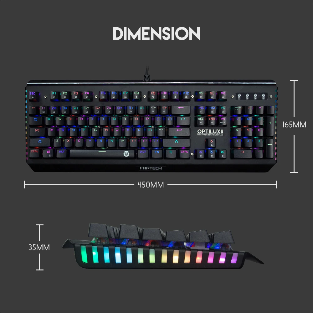 FANTECH MK884 RGB Gaming Keyboard English Waterproof Optical Axis Mechanical Keyboard For Professional Keybord Gamer