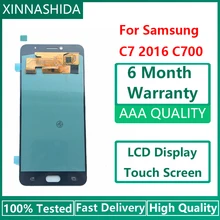 Super AMOLED LCD Pour Samsung Galaxy C7 C7000 SM-C7000 L'assemblée de convertisseur analogique-Numérique D'écran Tactile d'affichage d'affichage à cristaux liquides de Remplacement