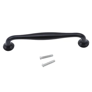 Aluminum Alloy Furniture Hardware With Screws Door Handle Durable Black Drawer Kitchen Cupboard Cabinet Drawer Pull Knobs