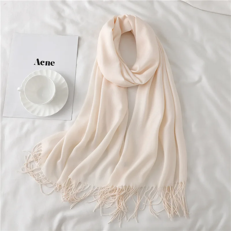 Однотонный кашемировый шарф с принтом Cachecol Foulard мужчины женщины пары хиджаб с бахромой кашемировый палантин пончо Echarpe - Цвет: see chart 8