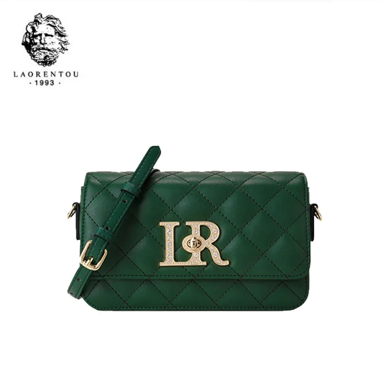 

LAORENTOU women leather bag 2019 new fashion rhombic crossbody bag Simple shoulder bag Small square package