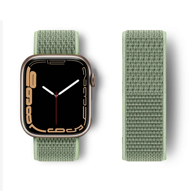 Nylon Strap for Apple Watch Band Series 765 45mm 41mm44mm 40mm  Smartwatch Watchband Belt Sport Bracelet on iWatch 4 3 42mm 38mm Marine green