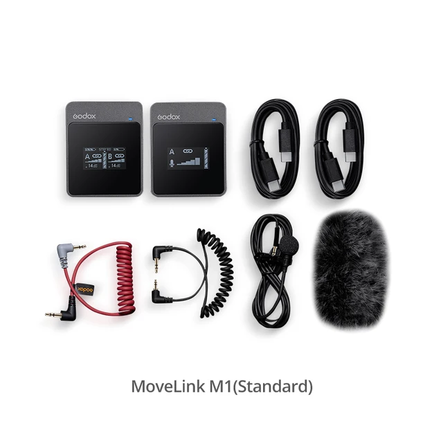MoveLink M1 M2 2,4 GHz trådløs lavaliermikrofon til DSLR-kameraer, videokameraer, smartphones og tablets til YouTube_voghion.com
