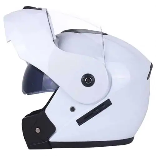 Moto rcycle практичный легкий дышащий Удобный безопасный двойной объектив полный шлем головы защитные шапочки cascos para moto - Цвет: Серебристый
