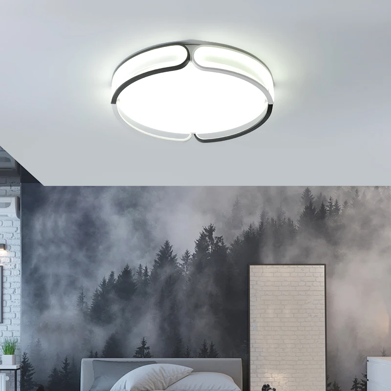 Современные потолочные светильники для гостиной, спальни, потолочные светильники с затемнением, металлические потолочные светильники