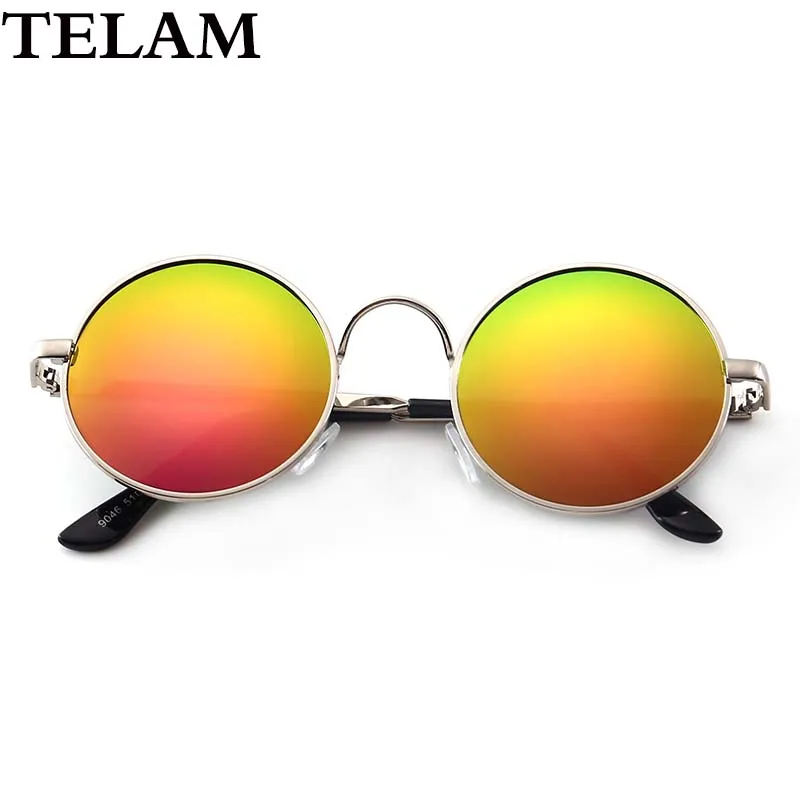 Круглые поляризационные очки мужские ретро солнцезащитные очки Новые зеркальные UV400 Женские Ретро Металлические светоотражающие очки