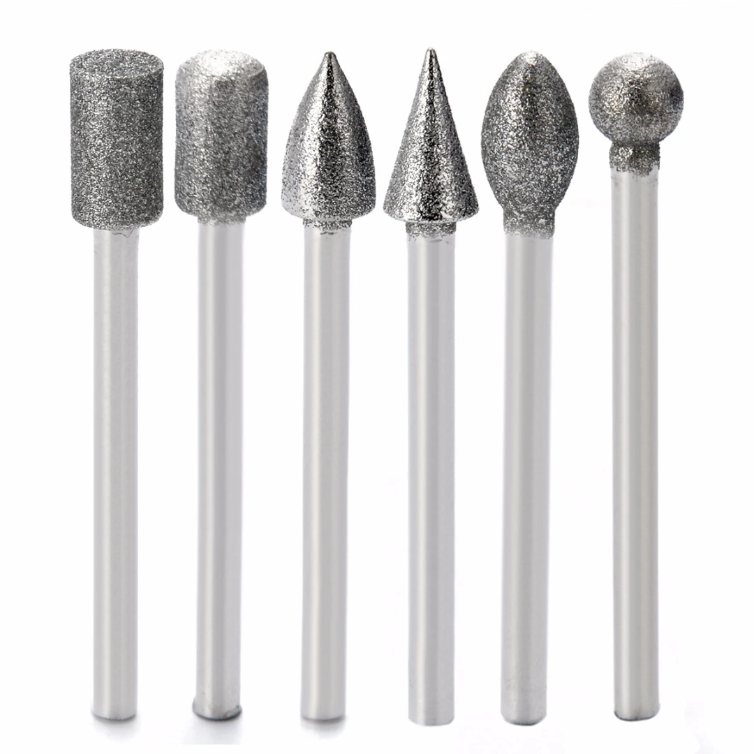 20pcs Diamond Drill Bit 3mm Shank Diamond Grinding Heads High Strength