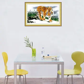 

Tiger DIY Handmade Needlework Counted 14CT Printed Cross Stitch Embroidery Kit Set Home Decoration Q6PE