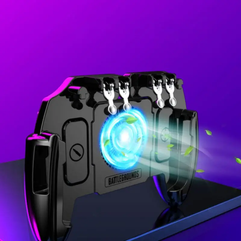  6 Triggers Mobile Game Controller Phone Gamepad With Cooling Fan For PUBG And Honor Of Kings