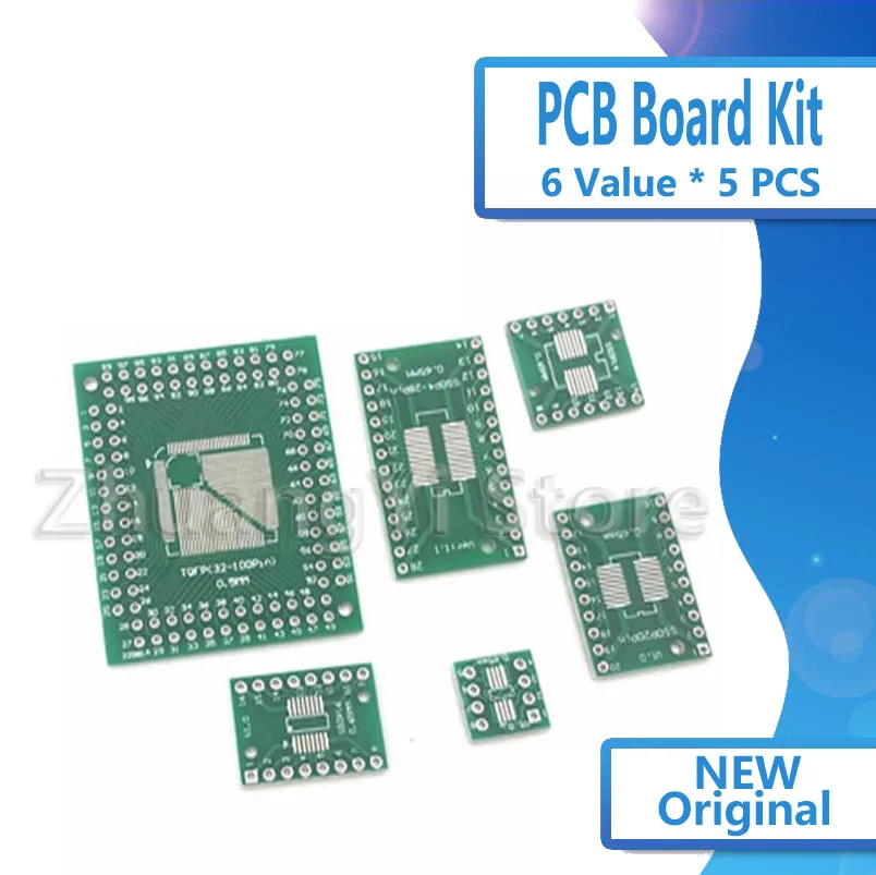 30 шт. = 6*5 комплект Placa PCB SMD Ligue Para DIP Adaptador Conversor QFP 32 44 64 80 100 HTQFP QFN48 SOP SSOP 8 16 24 28 |