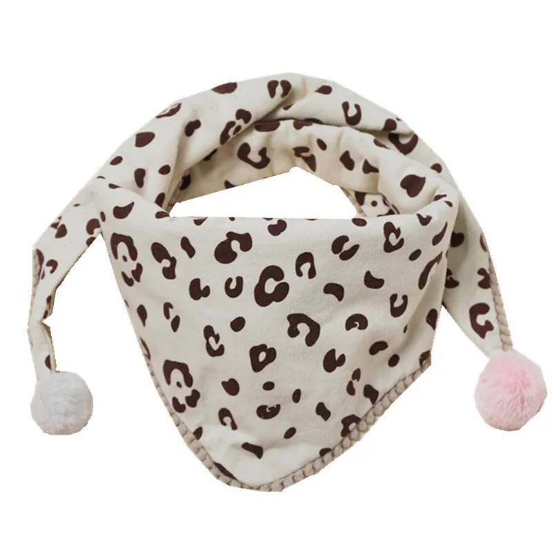 leopard beige Весенняя детская шаль; осенний нагрудник для мальчиков и девочек; детский шейный платок; теплый хлопковый детский треугольный шарф; шарф-воротник - Цвет: leopard beige