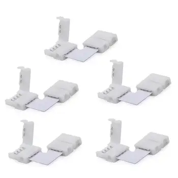 

5PCS LED Strip Connector 4pin 5050 RGB LED Strips with Solder-Free Clip Corner