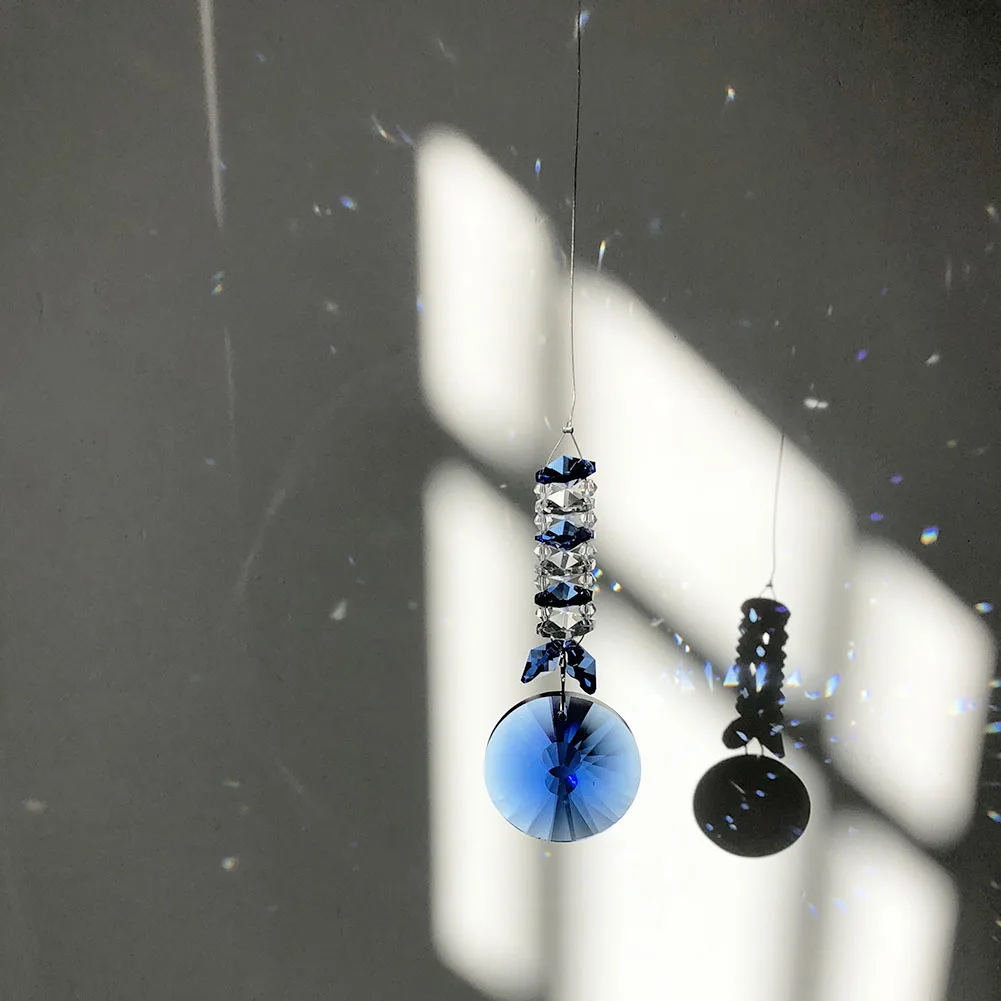 40 мм синий кристалл Suncatcher Радуга производитель окна висячие орнамент сувенир Рождественский подарок дома свадебное украшение