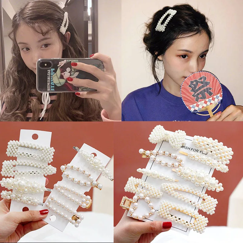 

Pearl Barrettes Trim Red Headband Mori Girl Line GIRL'S Head Women's Network Folder South Korea MORI Series Fairy Newly Born Fai