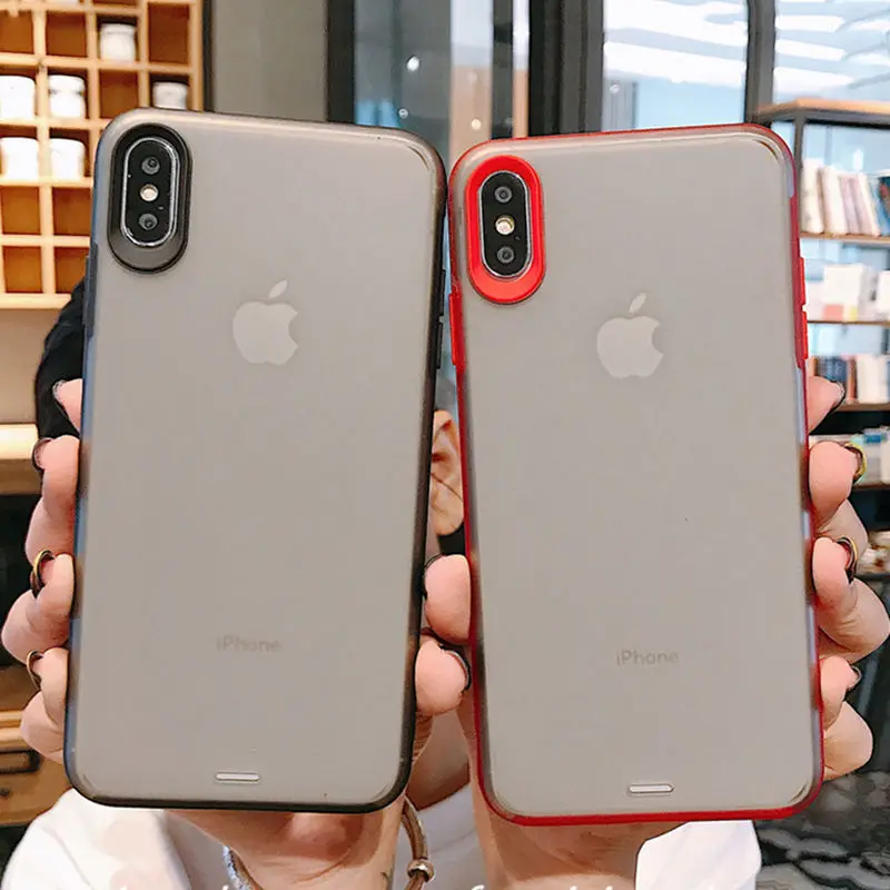 

Candy Color Shockproof Transparent Phone Case For iPhone 11 Pro XR XS MaX 7 8 Plus Soft TPU Colorful Protection Matte Back Cover