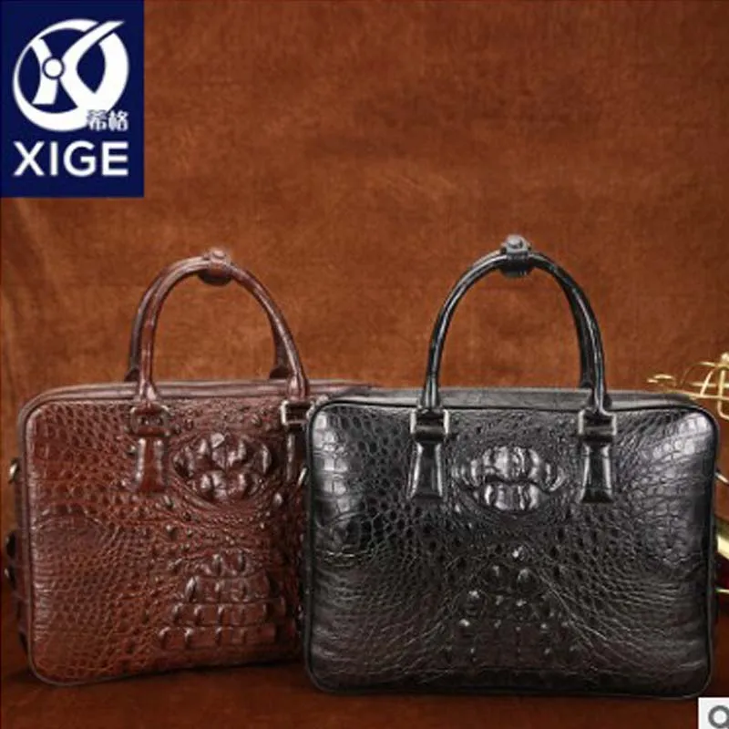 Xige krokodil EEN aktetas mannelijke gedragen Commerciële pakket Echt lederen Big bag handtas Een schoudertas business mannen Xige krokodil EEN aktetas mannelijke gedragen Commerciële pakket Echt lederen Big bag handtas Een schoudertas business mannen