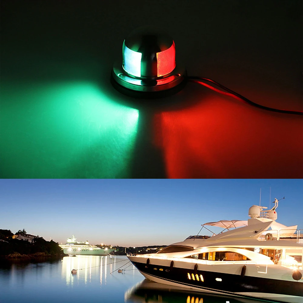 2 IN 1 Stainless Steel Marine Boat Yacht Pontoon LED Bow Navigation