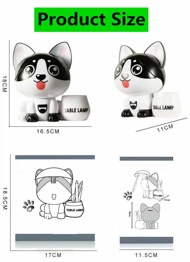 Креативный мультяшный Кот usb зарядка многофункциональный держатель для ручек лампы для чтения Копилка ночные огни для кормления детей аварийные огни