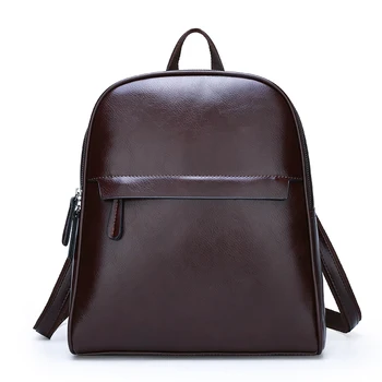 

High-quality casual leather leisure back pack bag women school lady designer backpack vintage travel solid backpack for women