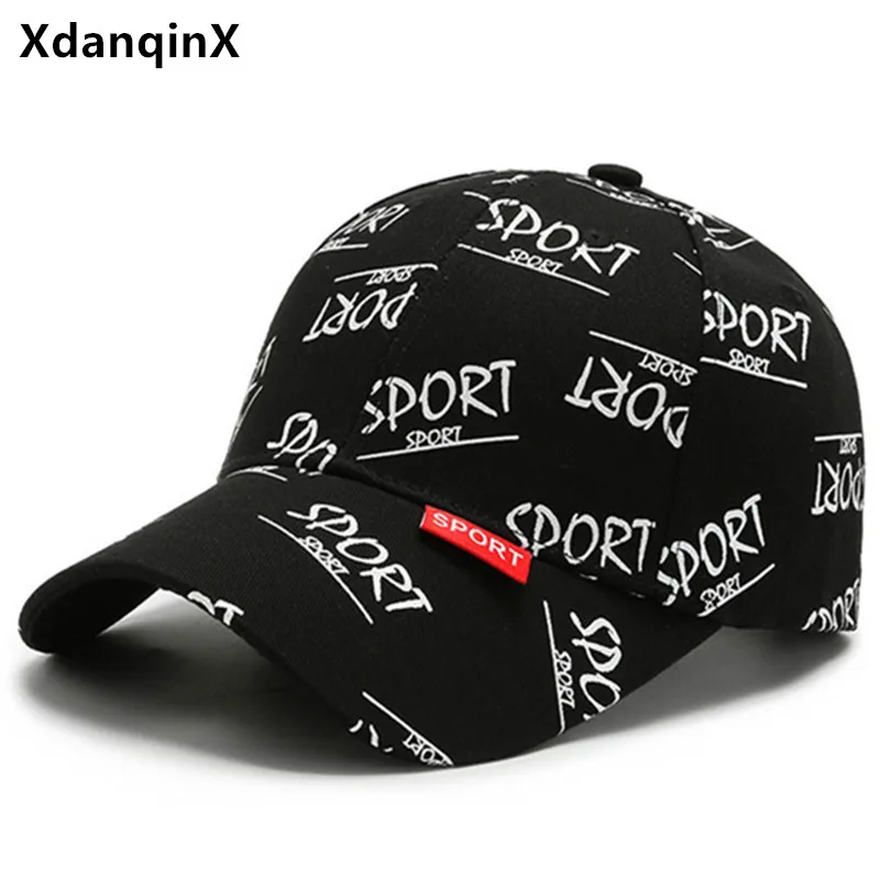 

XdanqinX Snapback Cap Men's Cap Cotton Graffiti Baseball Caps Black Hat Casual Couples Sports Cap Tongue Fishing Cap Women's Hat