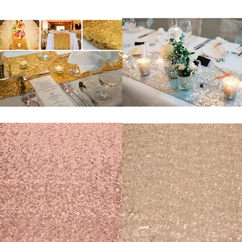 

Decorative Table Cloth Waterproof Sequin Dining Oilproof Plaid Wedding 30x180cm Tablecloth Anniversary Party Romantic Linen