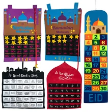 

2022 Ramadan Mubarak 30days Advent Calendar Eid Mubarak Hanging Felt Countdown Calendar Ramadan Decorations for Home Eid gifts