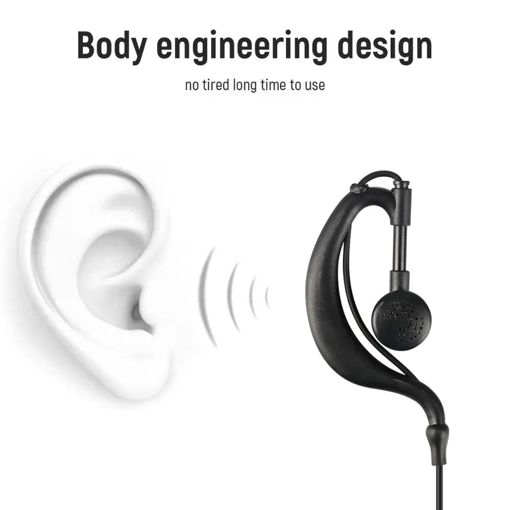 2 контактный телефон с микрофоном рация ушным крючком Внутренние Наушники для