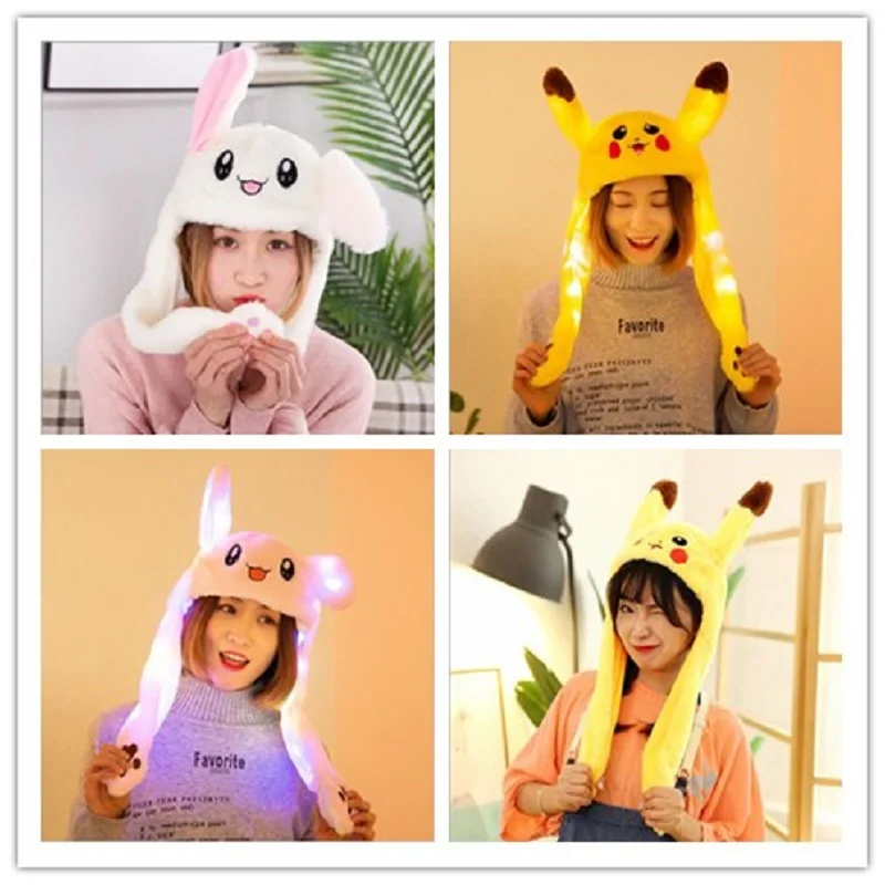 Модная плюшевая шляпа с движущейся кроличьими ушками милая Кепка подушкой