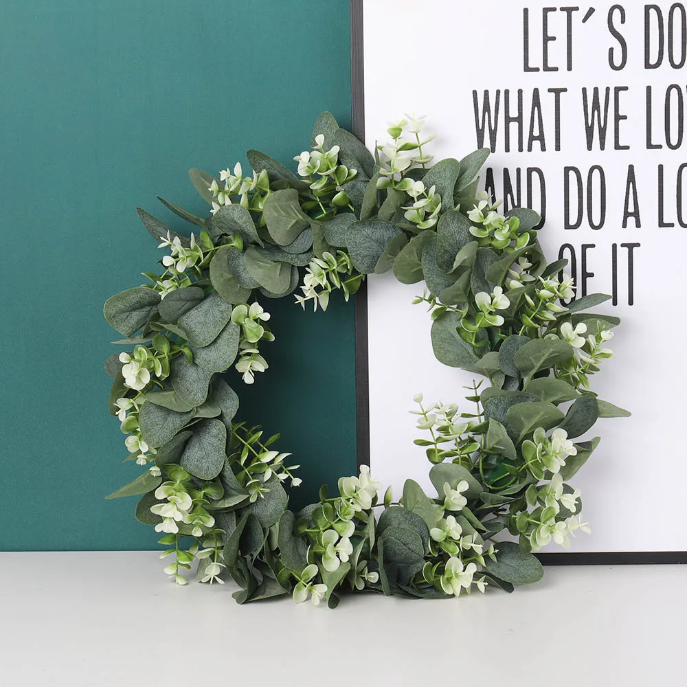 

Искусственный венок эвкалипта, искусственное растение, свадебный подарок «сделай сам», Рождество, домашний сад, крыльцо