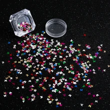 Милые трафареты в виде бабочек для дизайна ногтей хлопья блестками блестящие блестками разноцветными блестками DIY с бесплатной доставкой для украшения для ногтей Нагель Zubehör