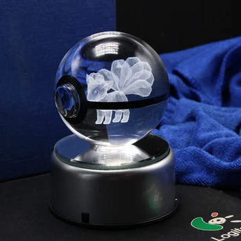 

Vivid 3D Laser Animal Crystal Vulpix Pokemon Go Ball Pokemon Snap Toys Display