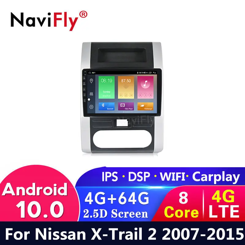 4G LTE Android 10 + 64G для Nissan X-Trail X Trail 2 T31 2007-2015 автомобильный dvd Радио Аудио Видео GPS