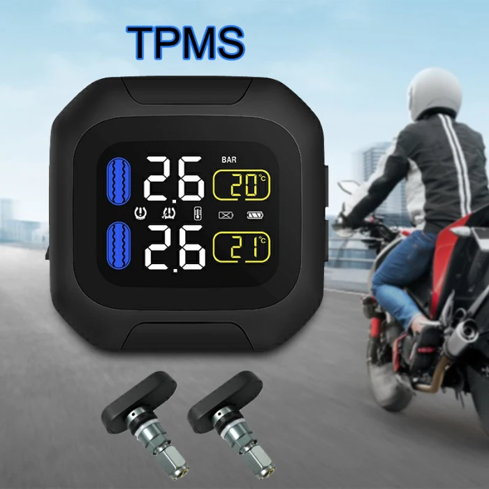 Система контроля давления в шинах мотоцикла TPMS с 2 датчиками для мотовелосипеда M3TH M8617