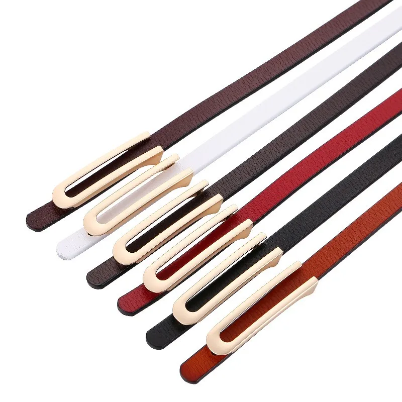 Женский ремень из 100% натуральной воловьей кожи с гладкой пряжкой|Женские ремни| |