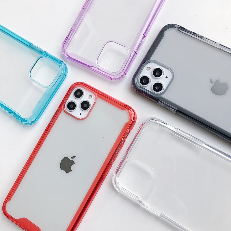 Hot Hybrid Shockproof Cover Case For Apple iPhone 11 Pro Max  11 Pro  11 Transparent TPU + PC Hard Acrylic Silicone shell Case (8)