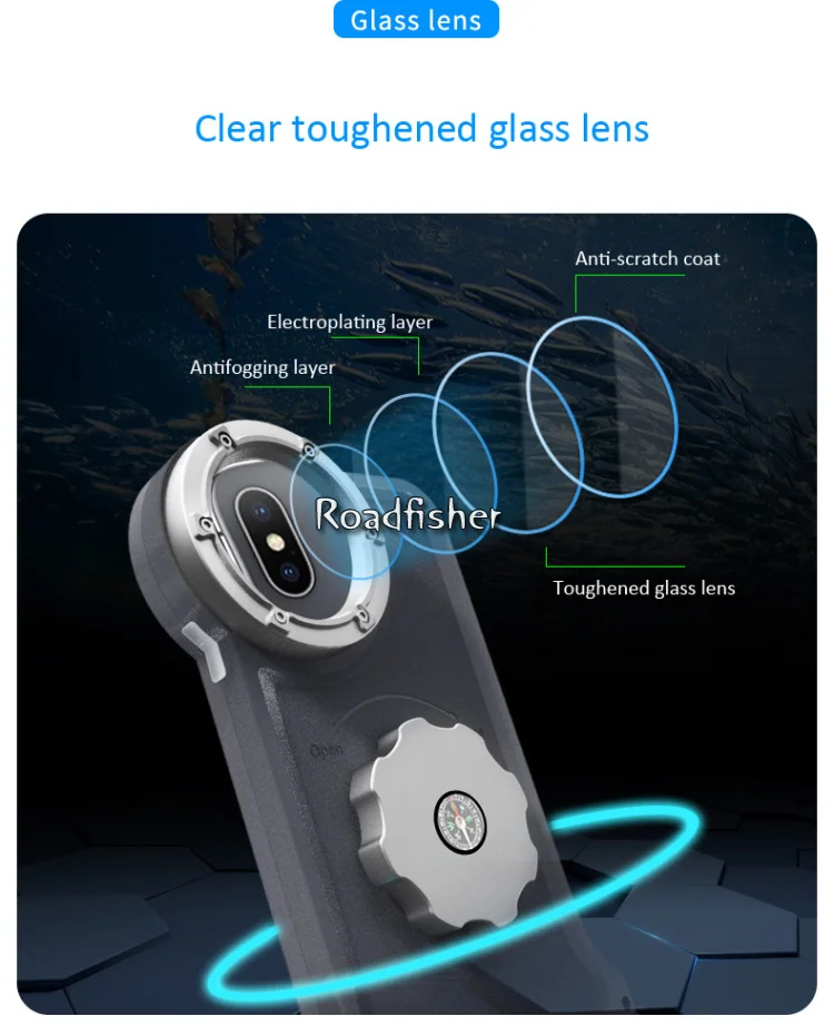 Roadfisher Waterproof Underwater 60M Diving Housing Seal Case Swiming Cover Bag for Smartphone Iphone 6/7/8 Plus X XR XS MAX