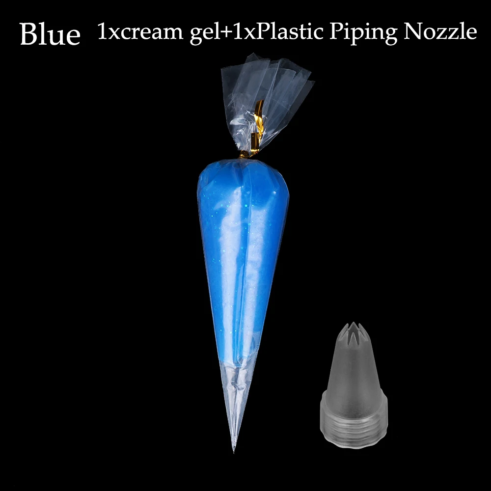 blue Красочный мерцающий имитации мороженого гель глина тесто клей торт украшение чехол для телефона Декор Детский подарок детская игрушка - Цвет: blue