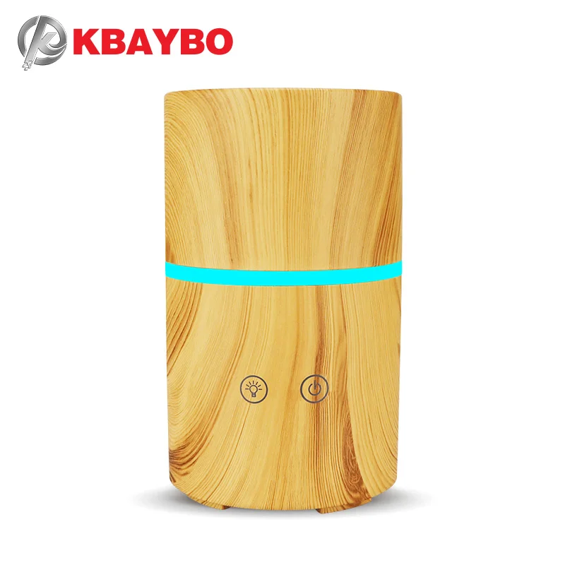 

KBAYBO 200ml wood grain humidifier Bluetooth electric aromatherapy essential oil diffuser with 7 color LED lights