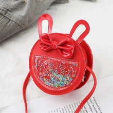 Круглый кошелек для монет из искусственной кожи с бантом и мультяшным рисунком, Детский кошелек, детский маленький мешочек, сумка для денег, bolsa carteira feminina для девочек