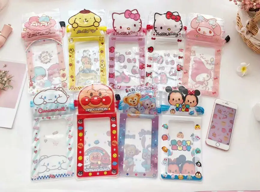 С рисунками из мультфильма «My Melody» Tsum мультфильм Водонепроницаемый мобильного телефона универсальный с лямкой на шее Сенсорный экран Защитный чехол милый плавательный подводный техникой