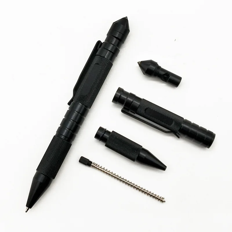 Bolígrafo táctico multifunción 3 en 1, silbato de emergencia, herramienta EDC de autodefensa, supervivencia al aire libre, envío directo